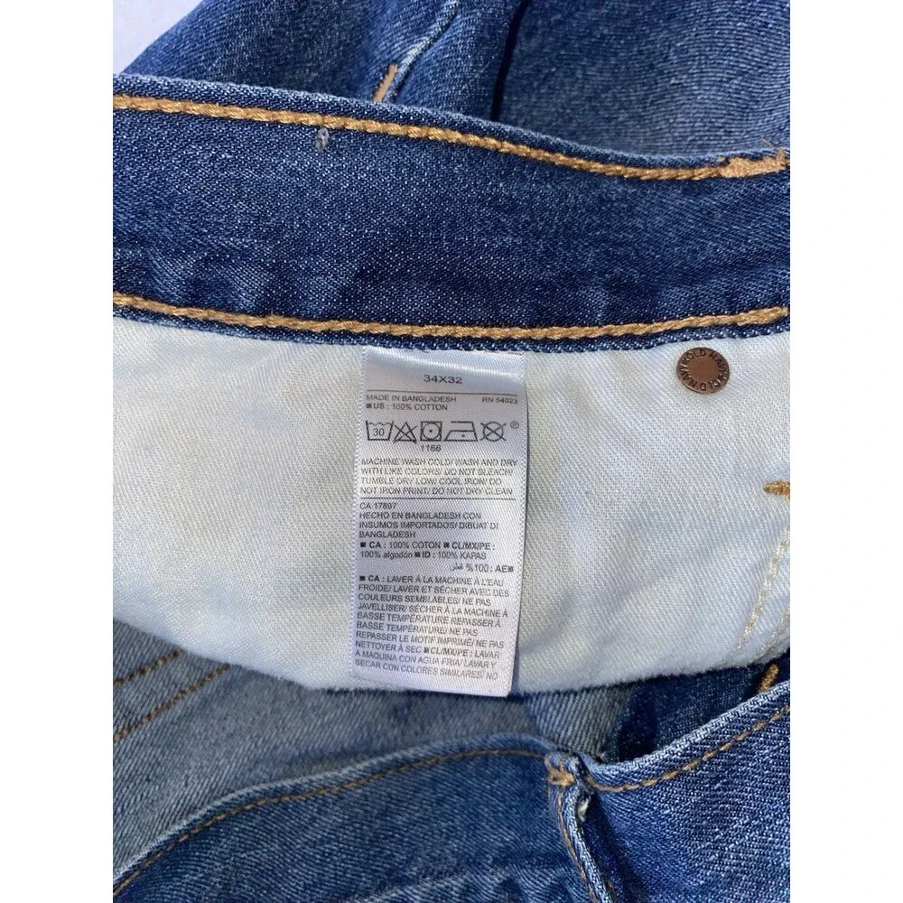 Old Navy Men's Regular Standard Fit Jeans Blue Denim 34x32 100% Cotton Straight